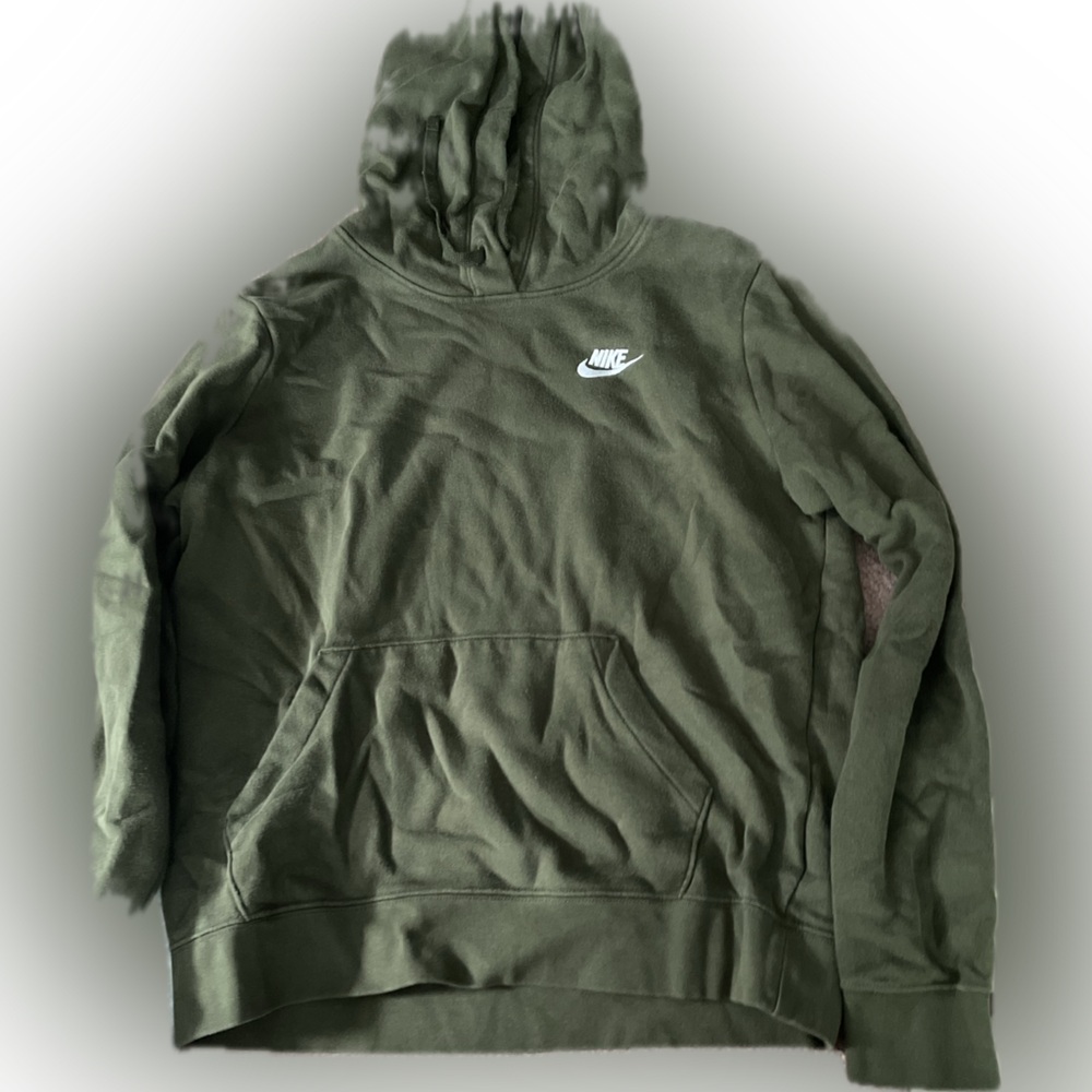 nike army green hoodie small